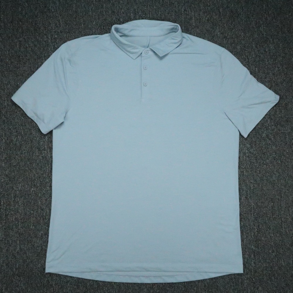 lululemon Shirt Mens XL Blue Evolution Polo Short Sleeve Performance Golf
